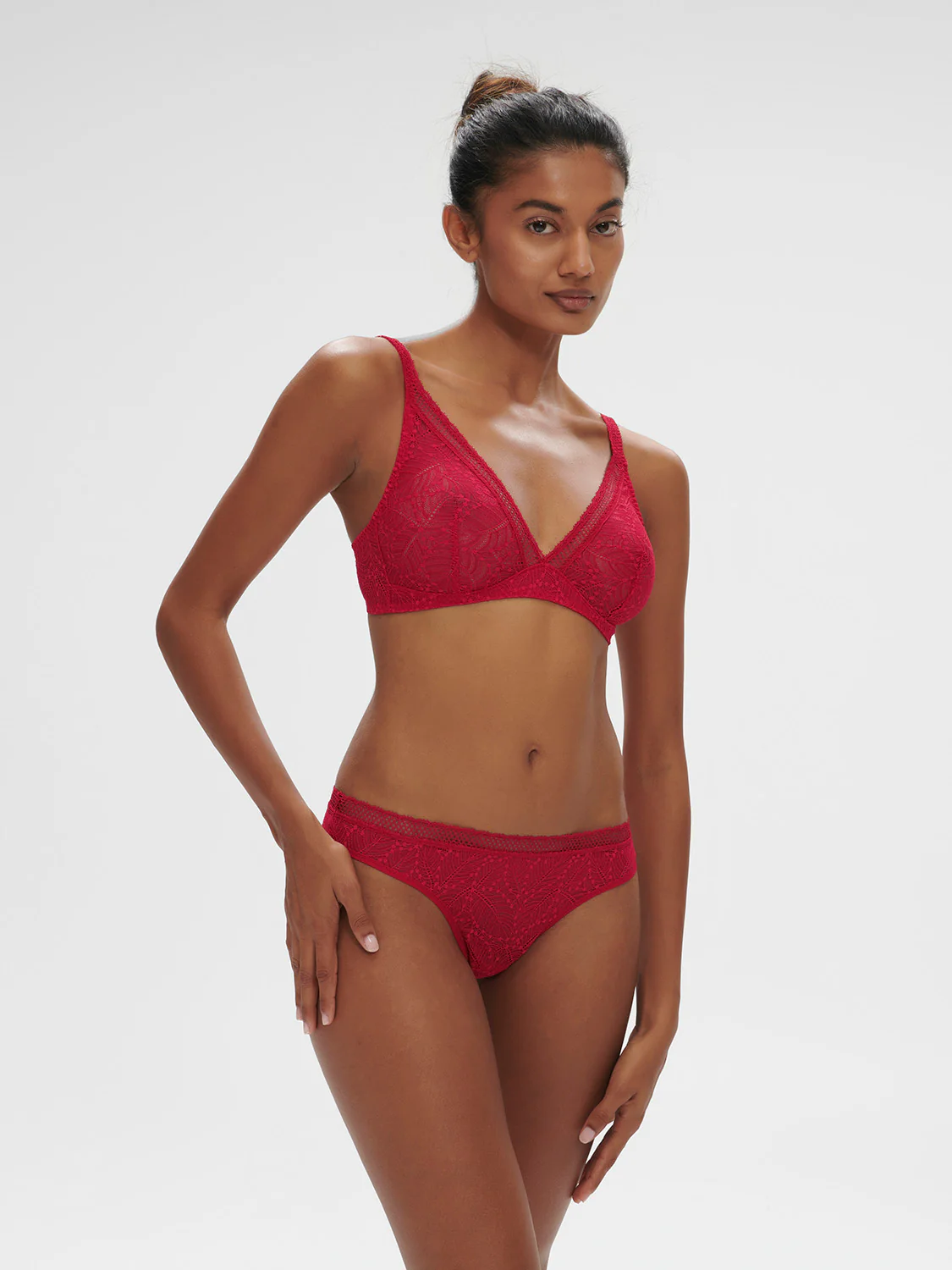 Soutien-gorge sans-armatures structuré - Rubis/rose – Image 4