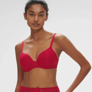 Soutien-gorge spacer décolleté plongeant - Rubis/rose
