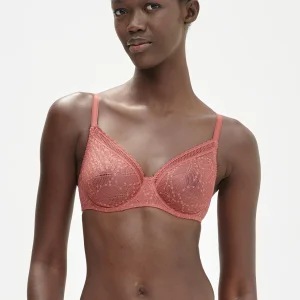 Soutien-gorge avec armatures moulé décolleté plongeant - Rose Texas