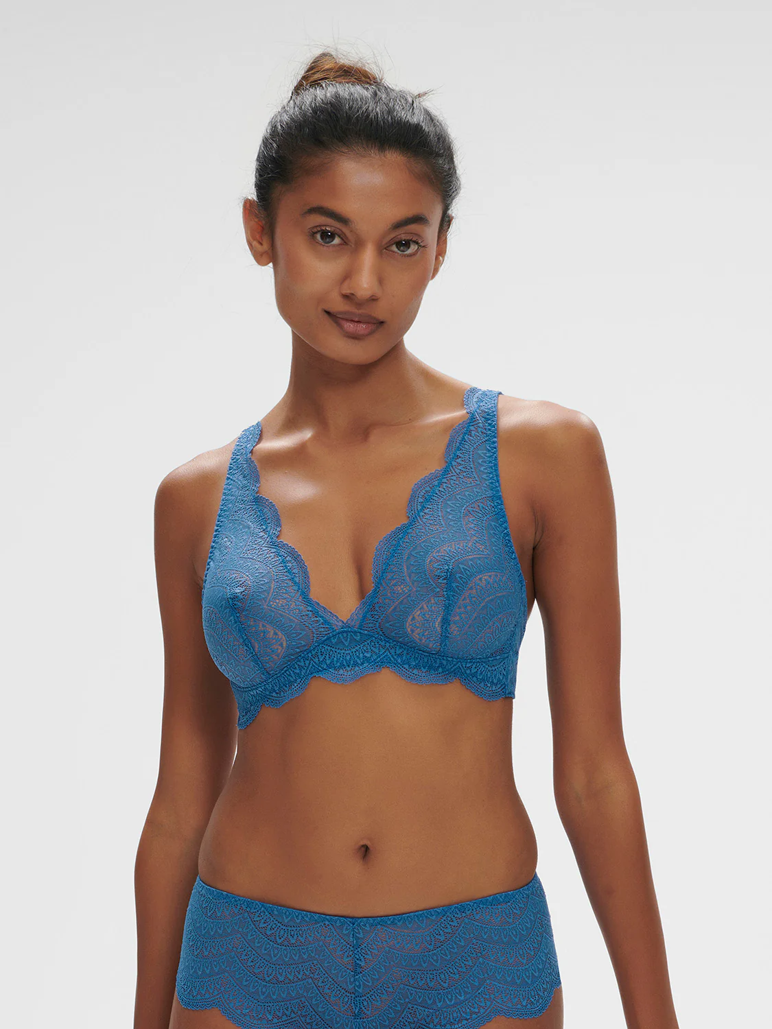 Soutien-gorge triangle sans-armatures - Bleu Myosotis – Image 2