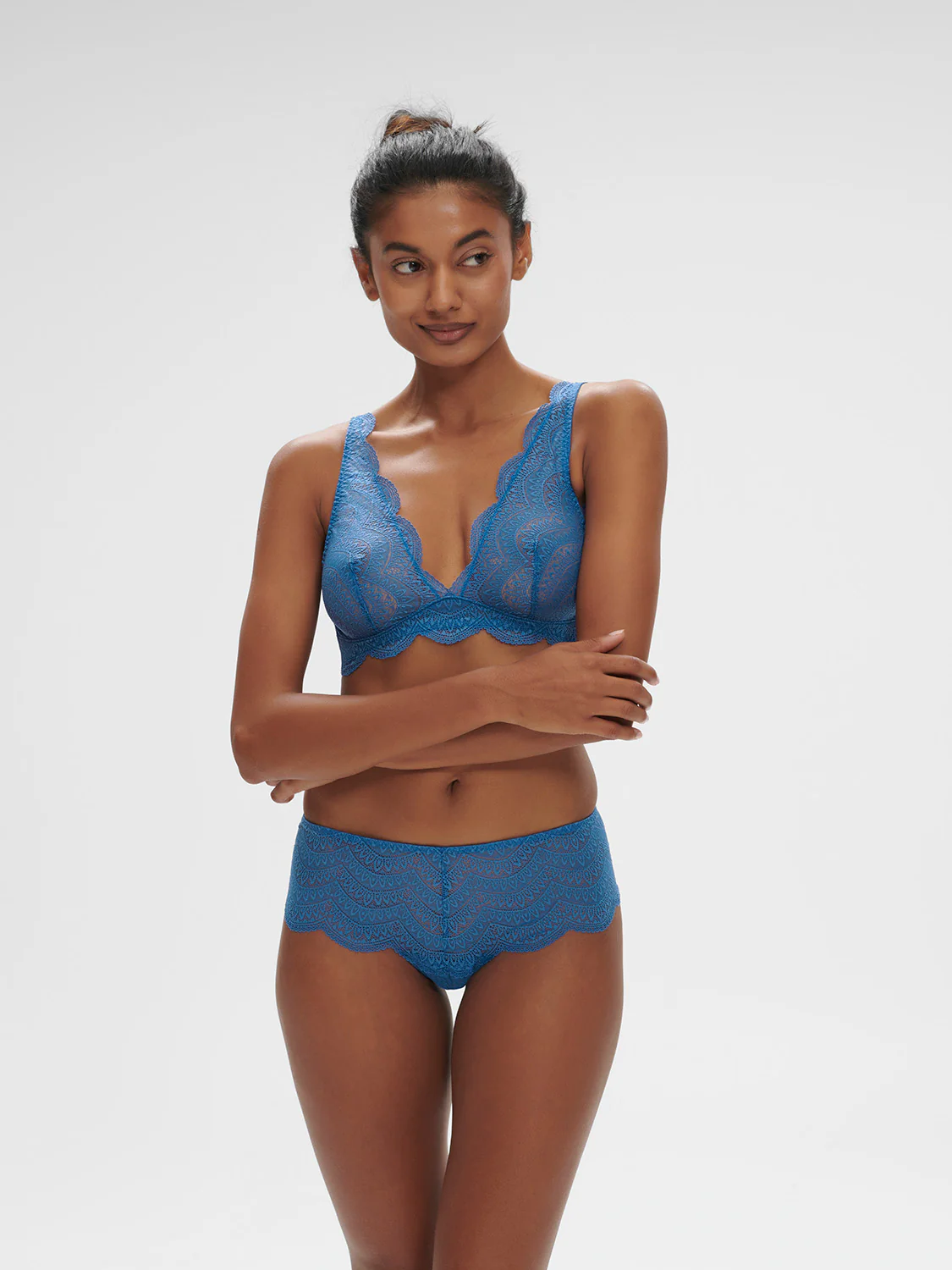 Soutien-gorge triangle sans-armatures - Bleu Myosotis – Image 4