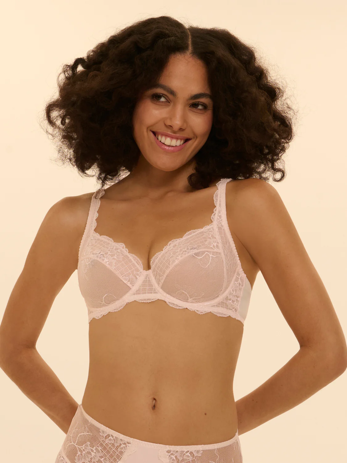 Soutien-gorge avec armatures decollete carre - Rose sakura – Image 2