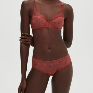 Soutien-gorge avec armatures décolleté plongeant - Terre de Sienne