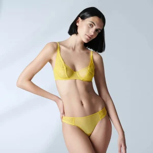 Soutien-gorge avec armature decollete - Jaune Chrome