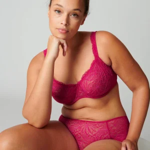 Soutien-gorge avec armature decollete carre - Framboise