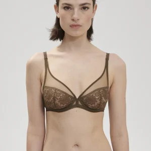 Soutien-gorge avec armatures décolleté plongeant - Vert Nomade