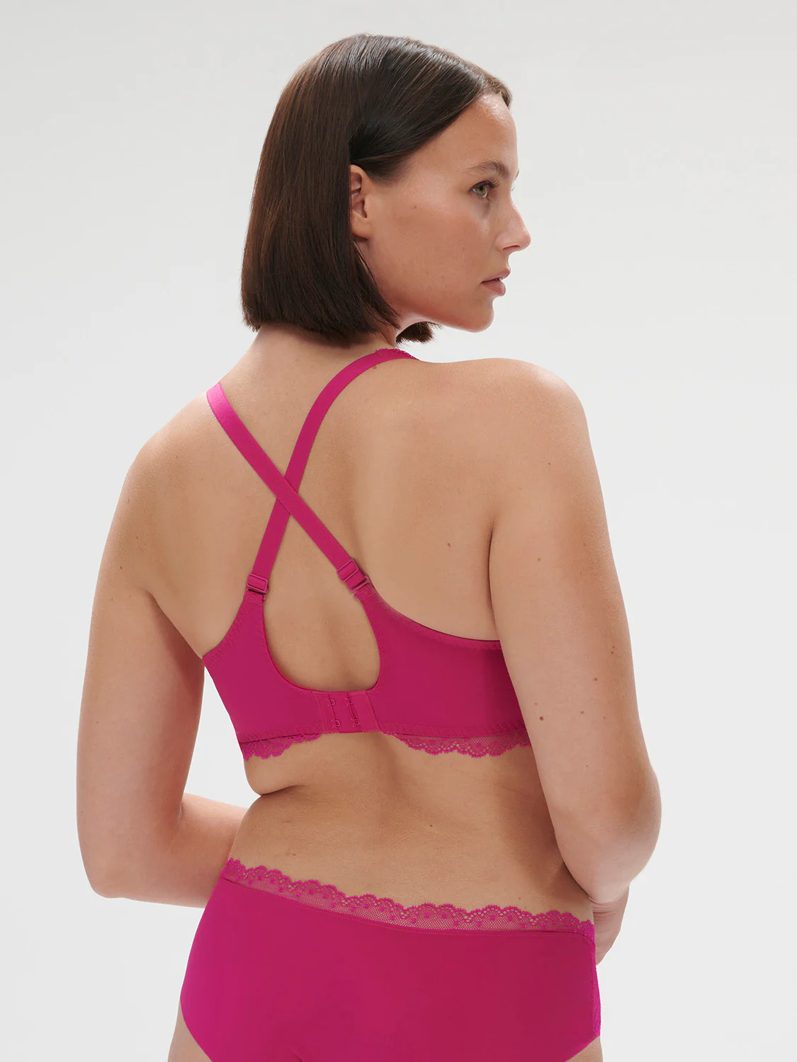 Soutien-gorge avec armature décolleté carré - Rose Hibiscus – Image 4