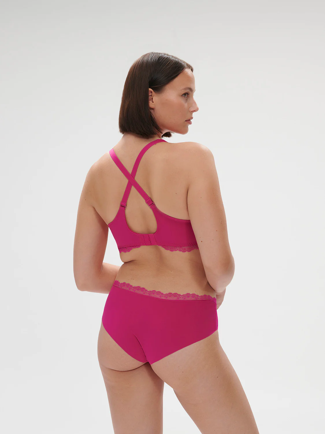 Soutien-gorge avec armature décolleté carré - Rose Hibiscus – Image 8
