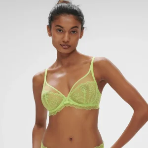 Soutien-gorge avec armature décolleté plongeant - Lime