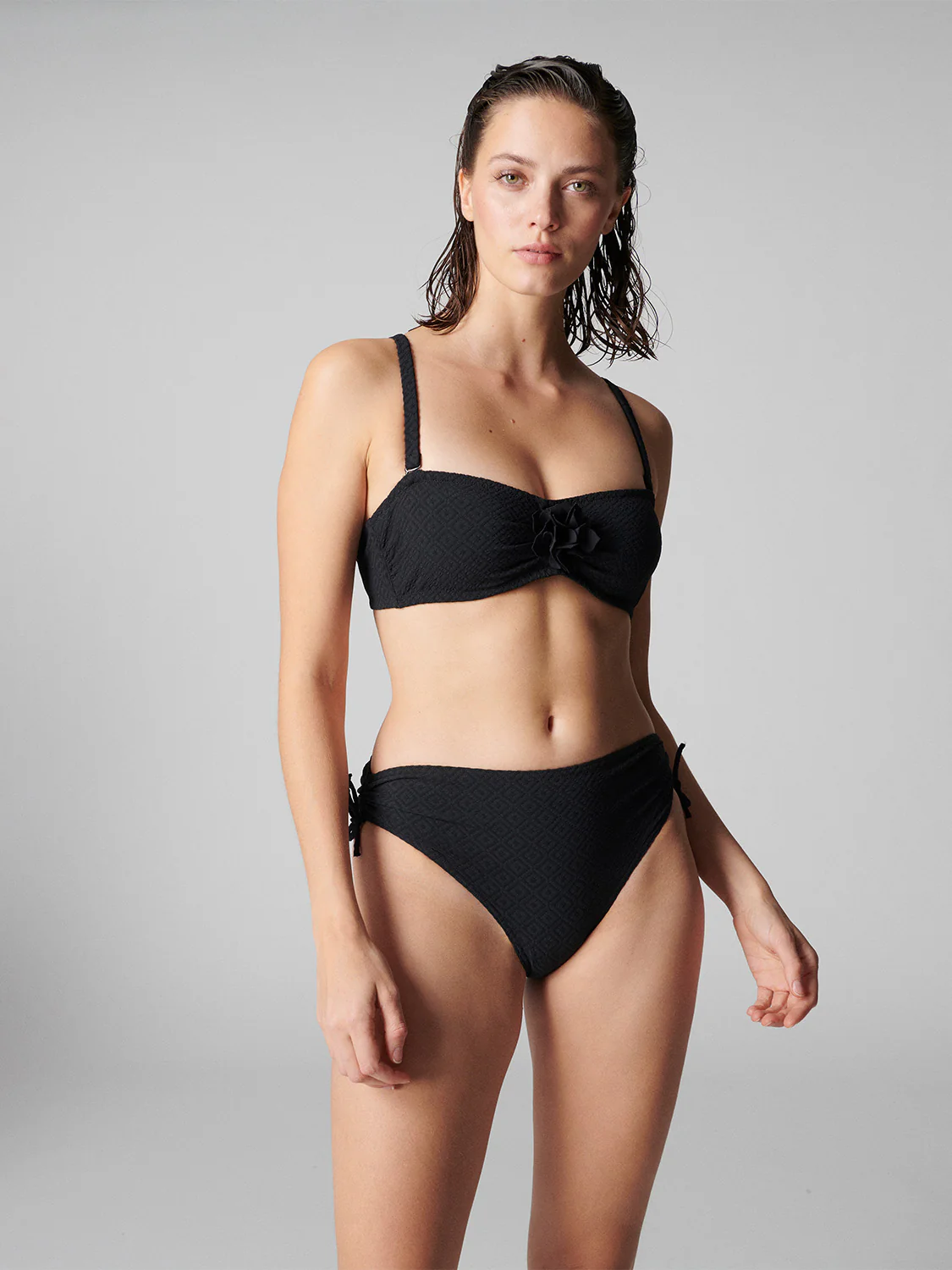 Culotte de bain taille haute - Noir – Image 5