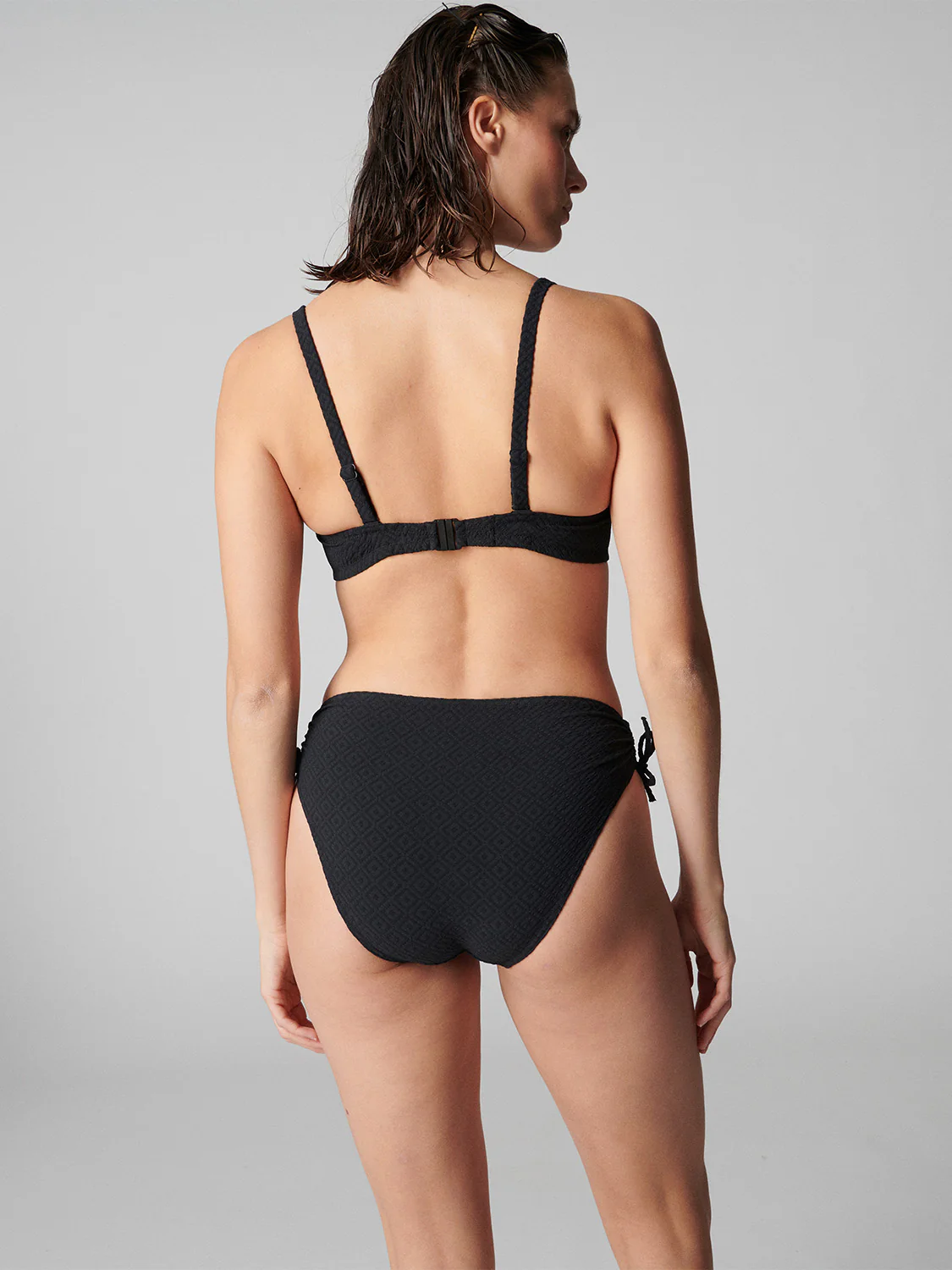 Culotte de bain taille haute - Noir – Image 6