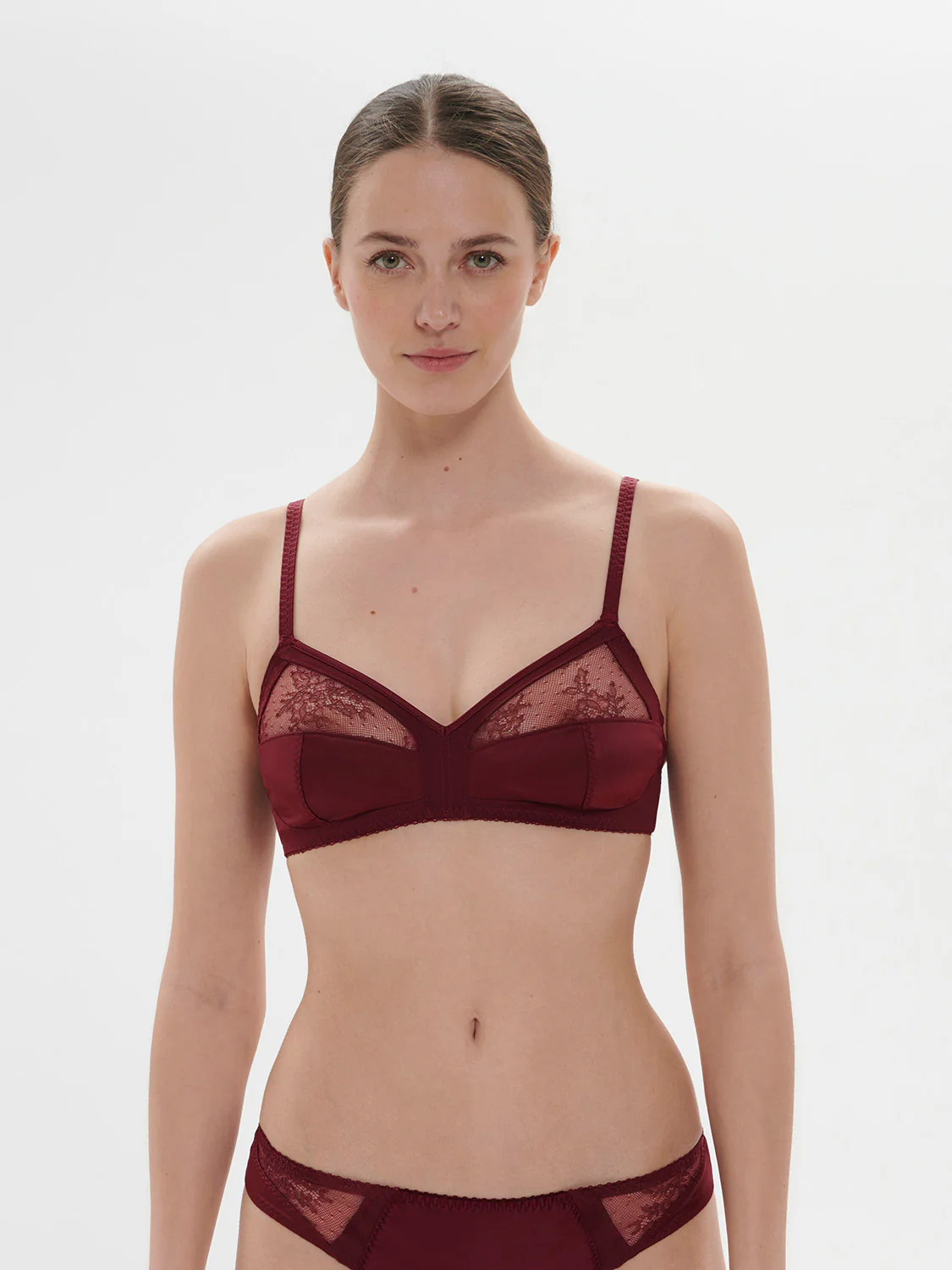 Soutien-gorge triangle sans-armatures - Rouge Obscur – Image 2
