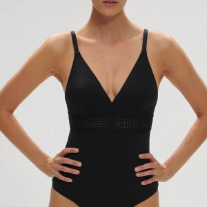 Maillot de bain 1 pièce de bain avec armatures cachées - Noir
