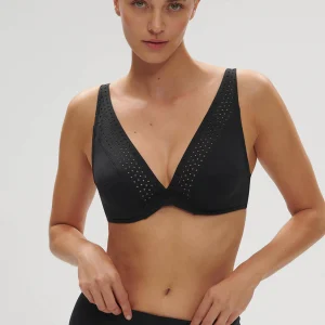 Haut de maillot de bain triangle avec armatures - Noir