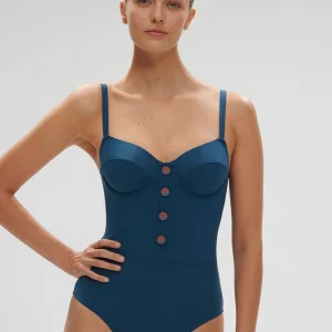 Maillot de bain 1 pièce de bain avec armatures - Bleu mystère