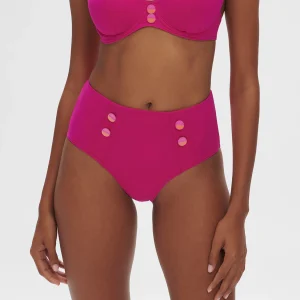 Culotte de bain taille haute - Rose Hibiscus