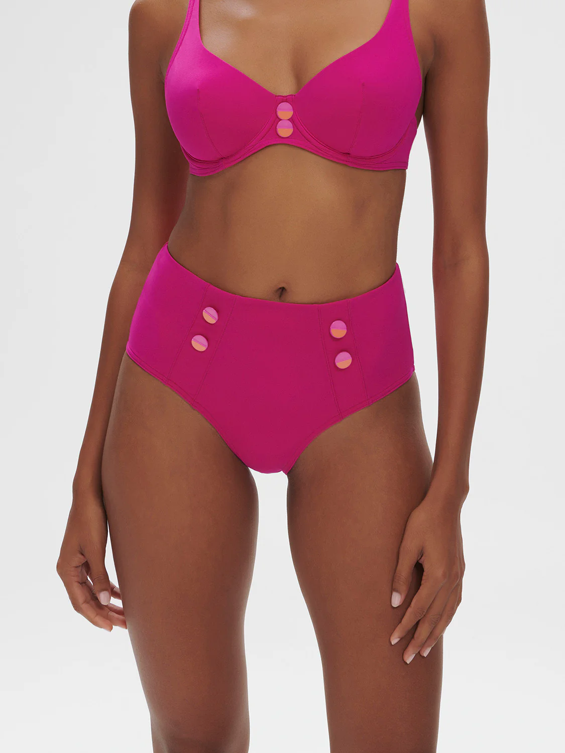 Culotte de bain taille haute - Rose Hibiscus – Image 2