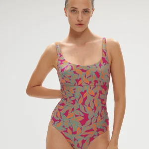Maillot de bain 1 pièce de bain avec armatures - Imprimé Rose Ménara