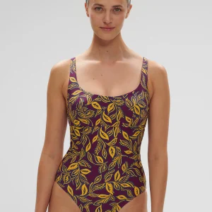 Maillot de bain 1 pièce de bain avec armatures - Imprimé Violet Agadir