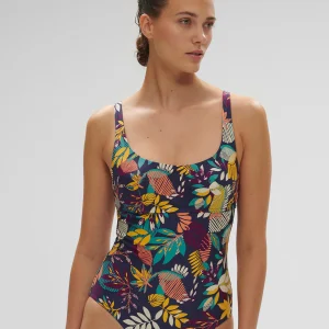 Maillot de bain 1 pièce de bain avec armatures - Imprimé Bleu Seaside