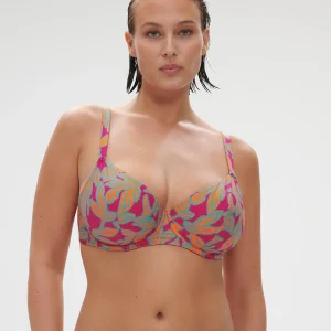 Haut de maillot de bain avec armatures - Imprimé Rose Ménara