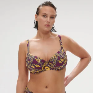 Haut de maillot de bain avec armatures - Imprimé Violet Agadir