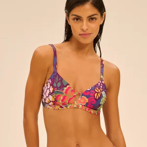 Haut de maillot de bain triangle avec armatures cachées - Imprimé Bloom