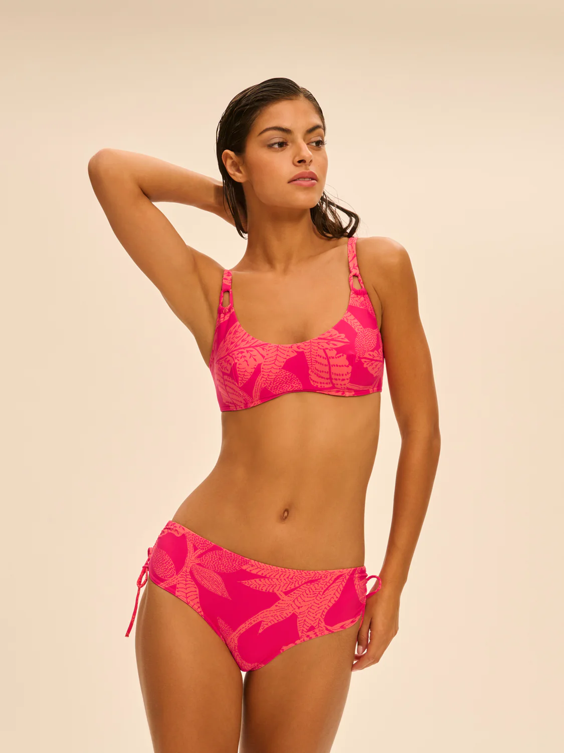Culotte de bain taille haute - Imprimé Bright Rose – Image 4