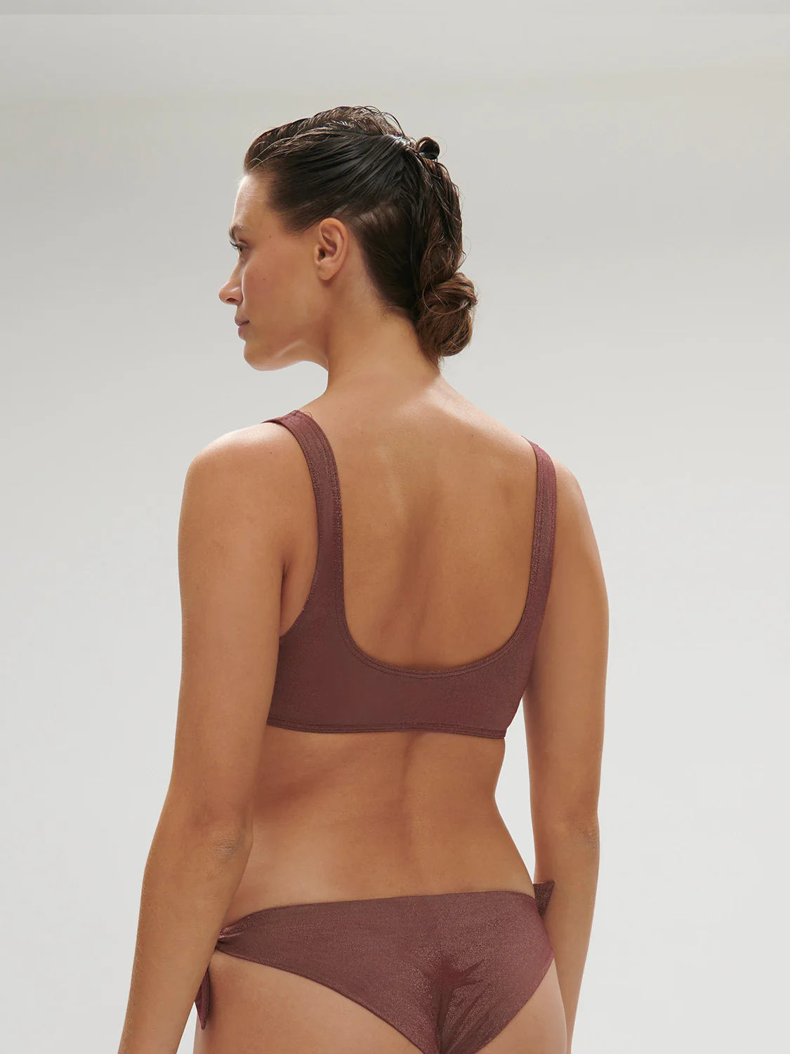 Haut de maillot de bain triangle sans armature - Lurex Dark Purple – Image 4