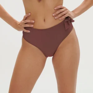 Culotte de bain taille haute - Lurex Dark Purple