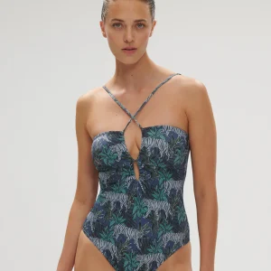 Maillot de bain 1 pièce sans armature - Imprimé Jungle Night