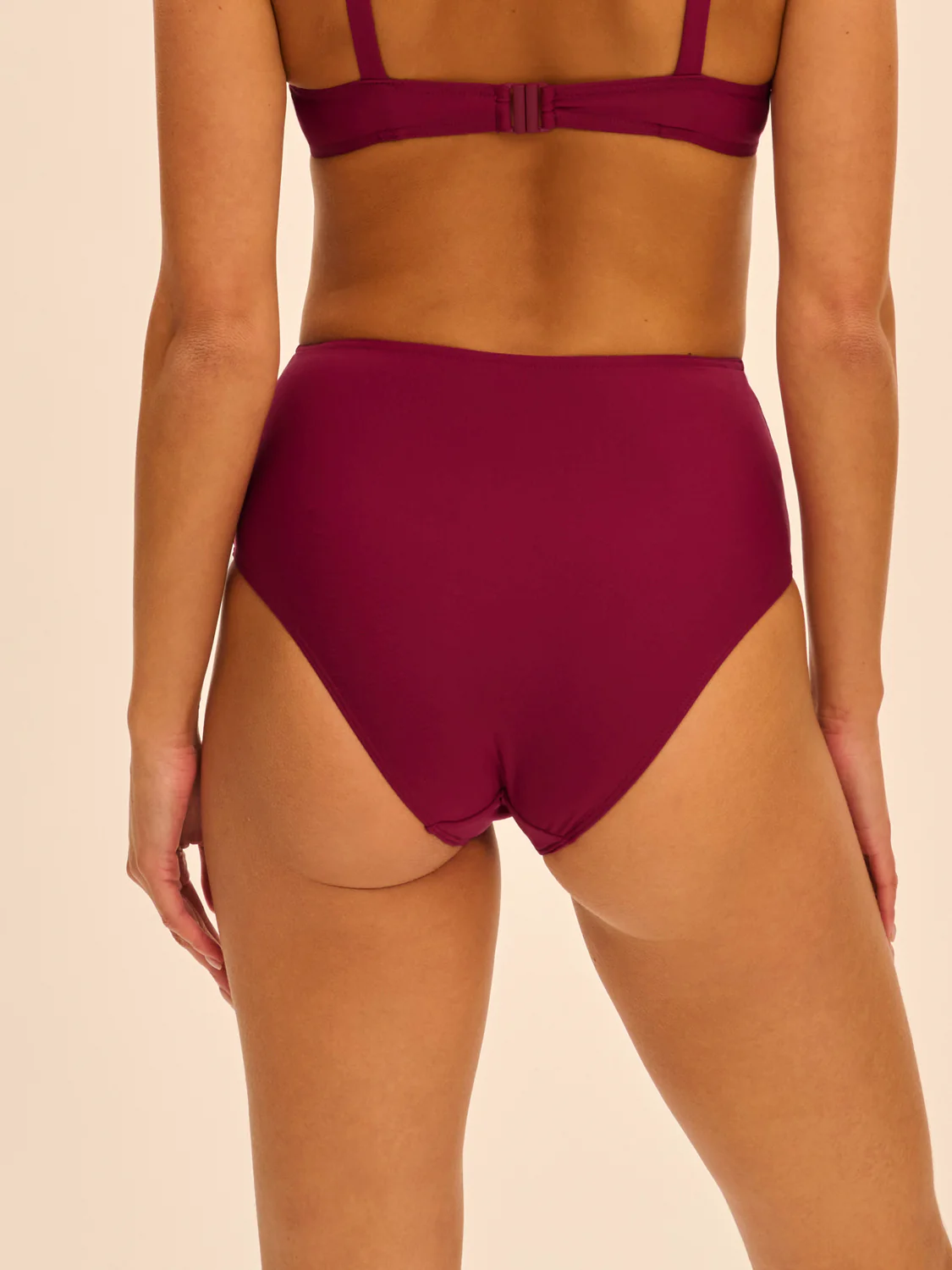 Culotte de bain taille haute - Cassis – Image 3