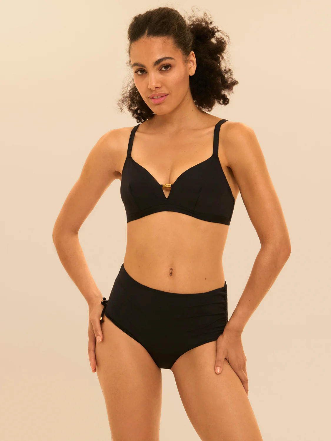 Culotte de bain taille haute - Noir – Image 5