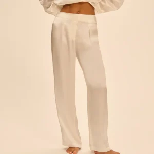 Pantalon broderie - Naturel