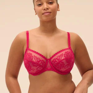Soutien-gorge avec armatures décolleté carré - Cranberry