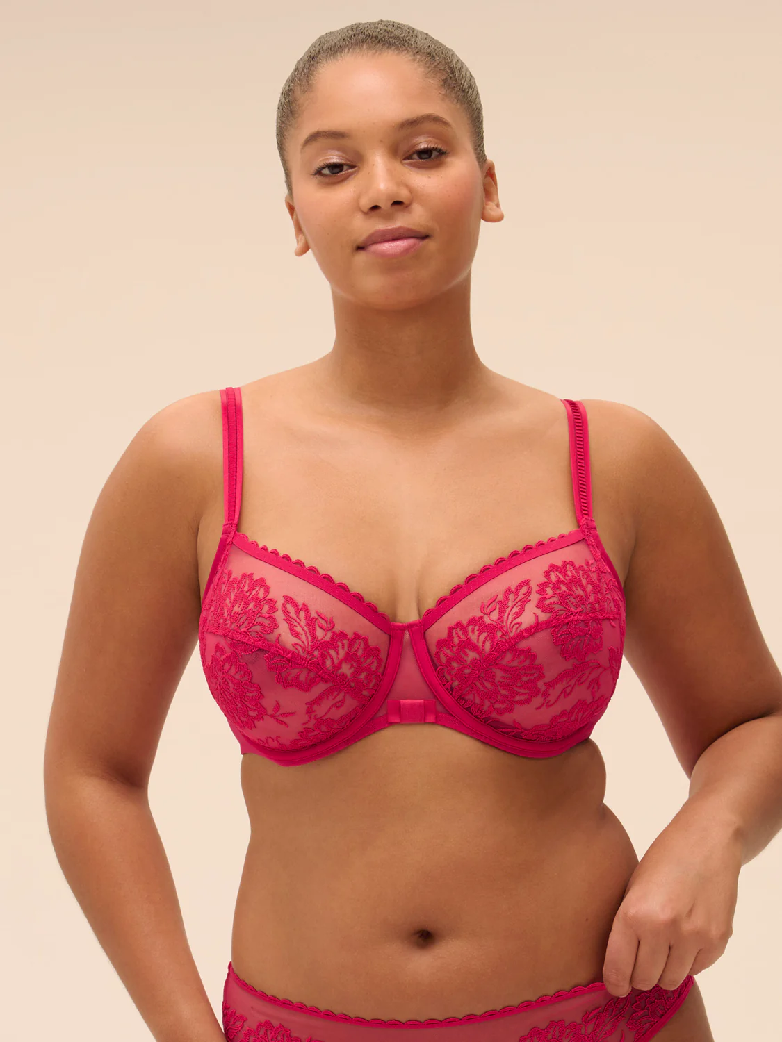 Soutien-gorge avec armatures décolleté carré - Cranberry – Image 2