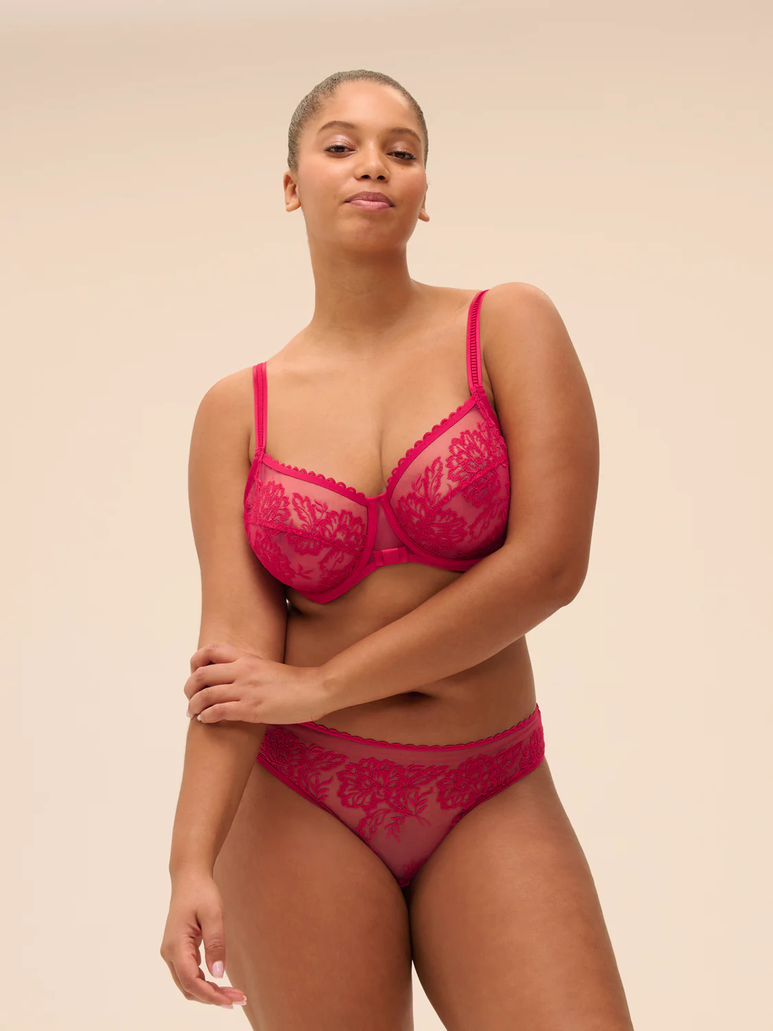 Soutien-gorge avec armatures décolleté carré - Cranberry – Image 5