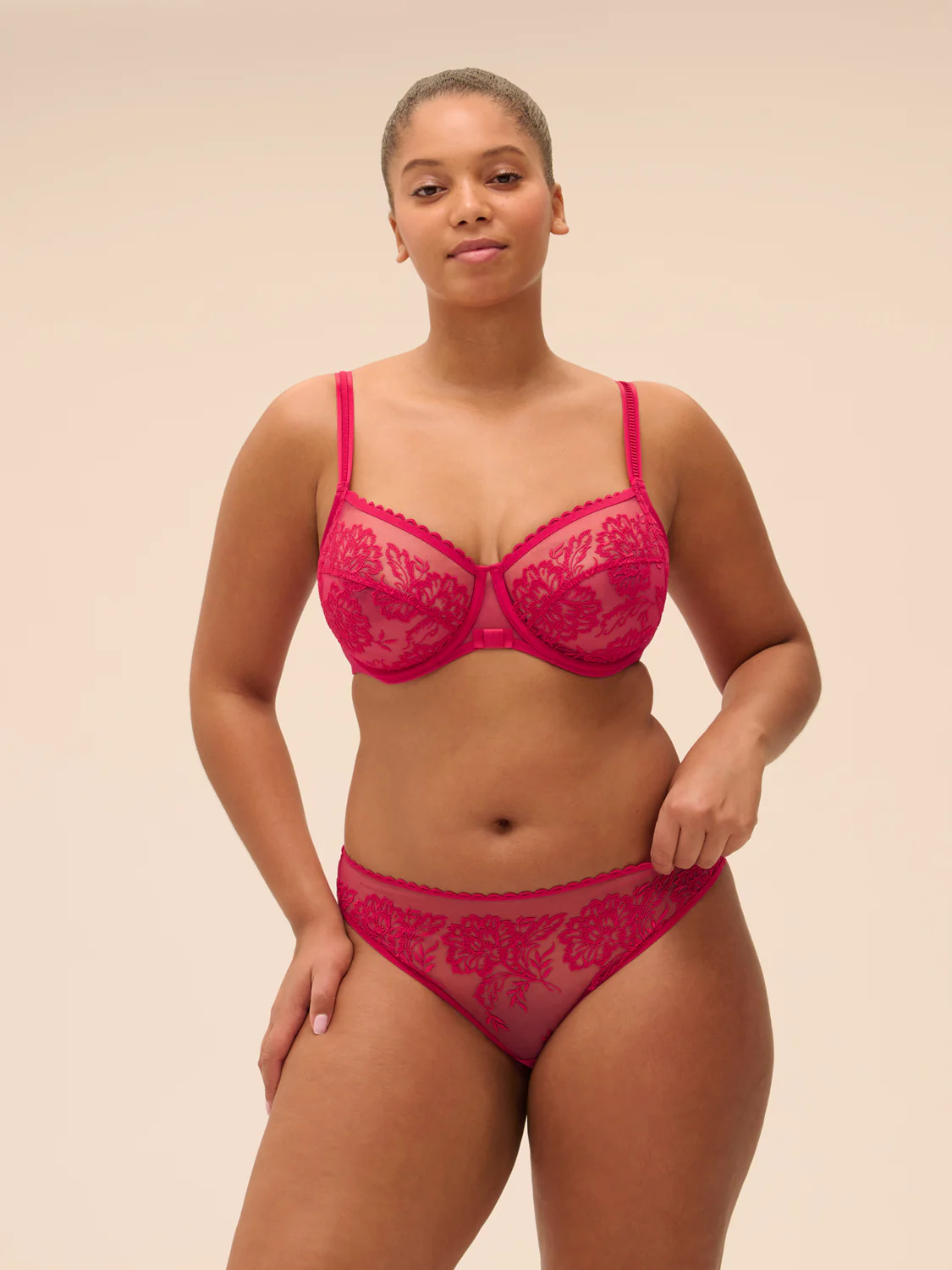 Soutien-gorge avec armatures décolleté carré - Cranberry – Image 6