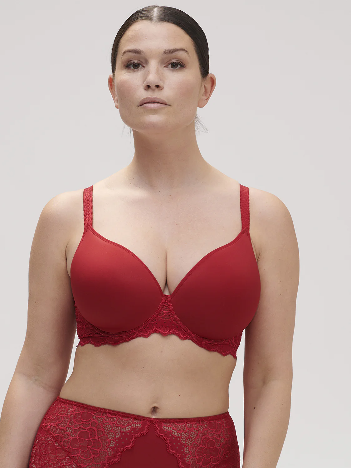Soutien-gorge spacer décolleté plongeant - Rouge Tango – Image 7