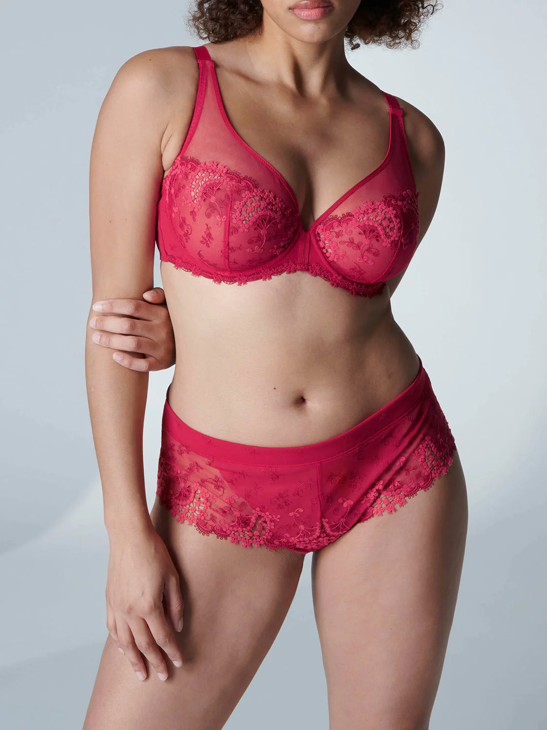 Soutien-gorge triangle emboitant décolleté plongeant - Rubis/rose – Image 9