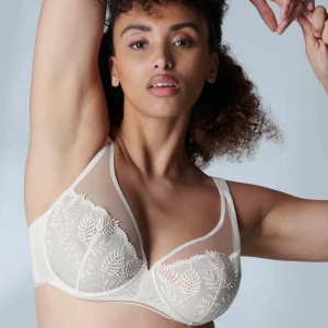 Soutien-gorge avec armature décolleté plongeant - Crême