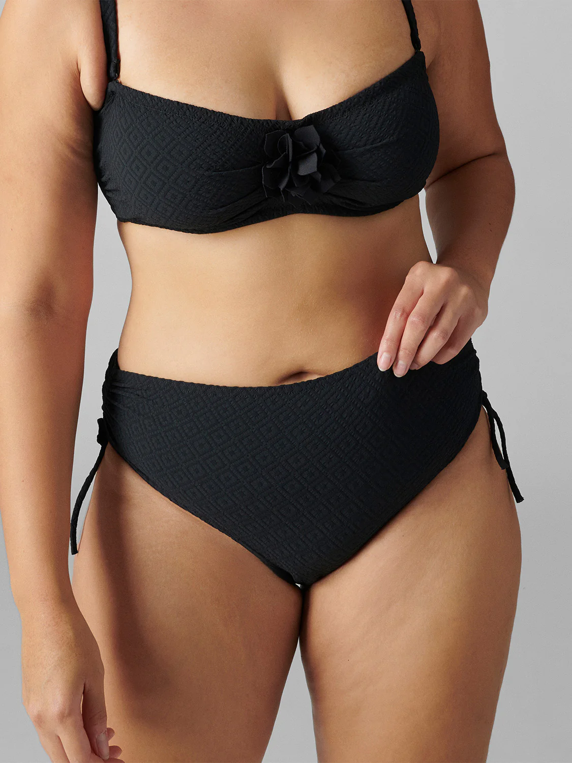 Culotte de bain taille haute - Noir – Image 8