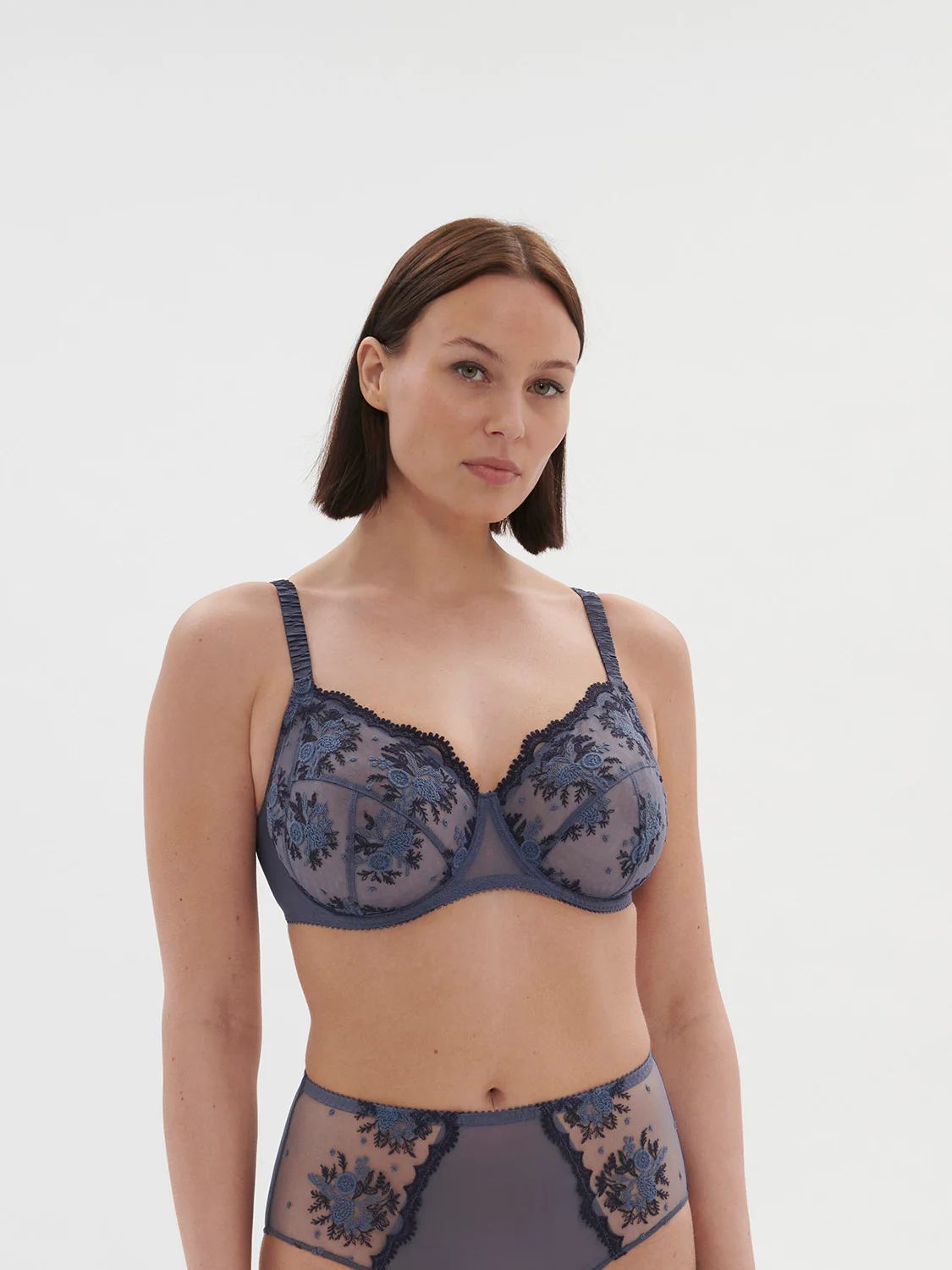 Soutien-gorge avec armature emboitant - Bleu Cendre – Image 2