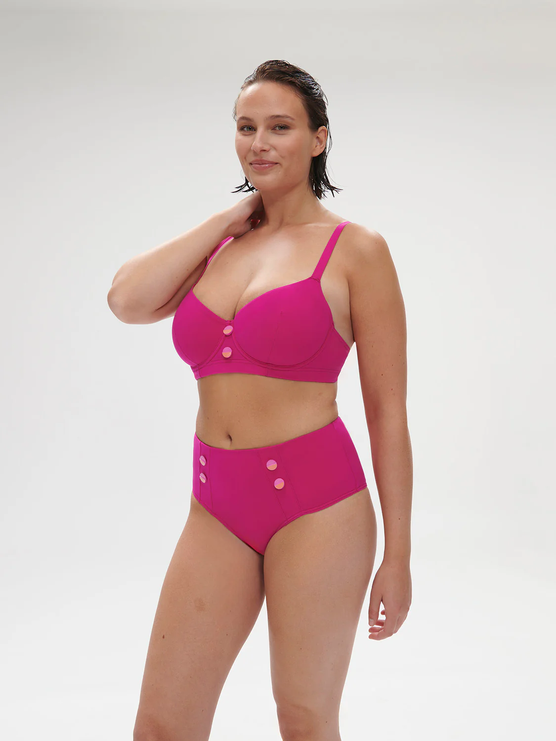 Culotte de bain taille haute - Rose Hibiscus – Image 9