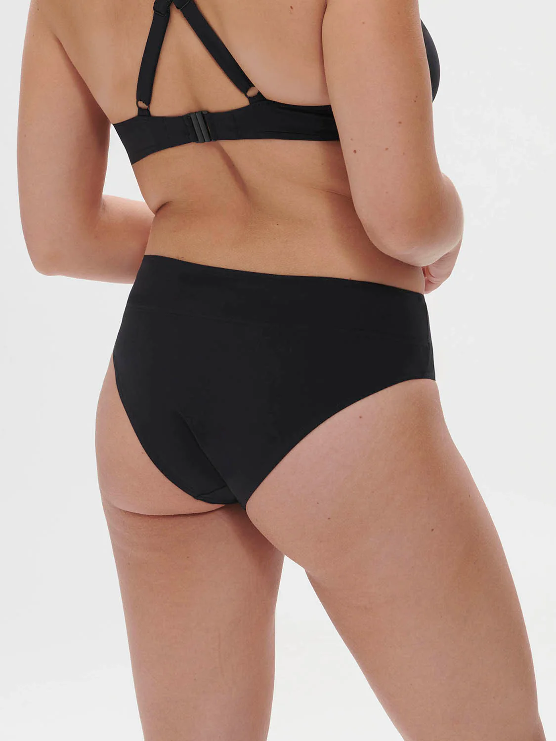 Culotte de bain taille haute - Noir – Image 9