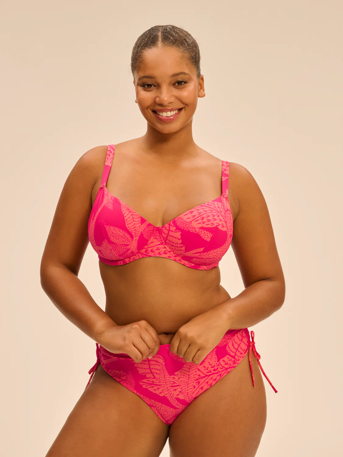 Culotte de bain taille haute - Imprimé Bright Rose – Image 9