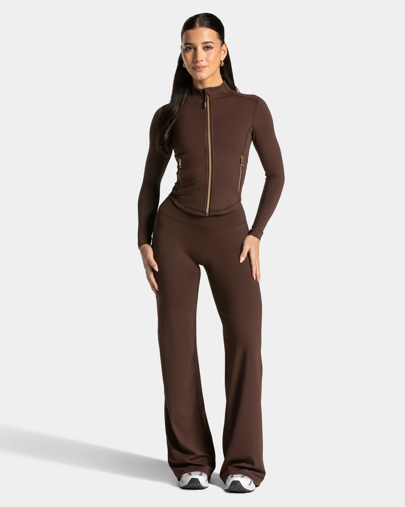 Allrounder Shaping Zip Jacke "Espresso - Gold" – Image 4