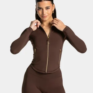 Allrounder Shaping Zip Jacke "Espresso - Gold"