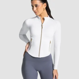 Allrounder Shaping Zip Jacke "Weiß - Gold"