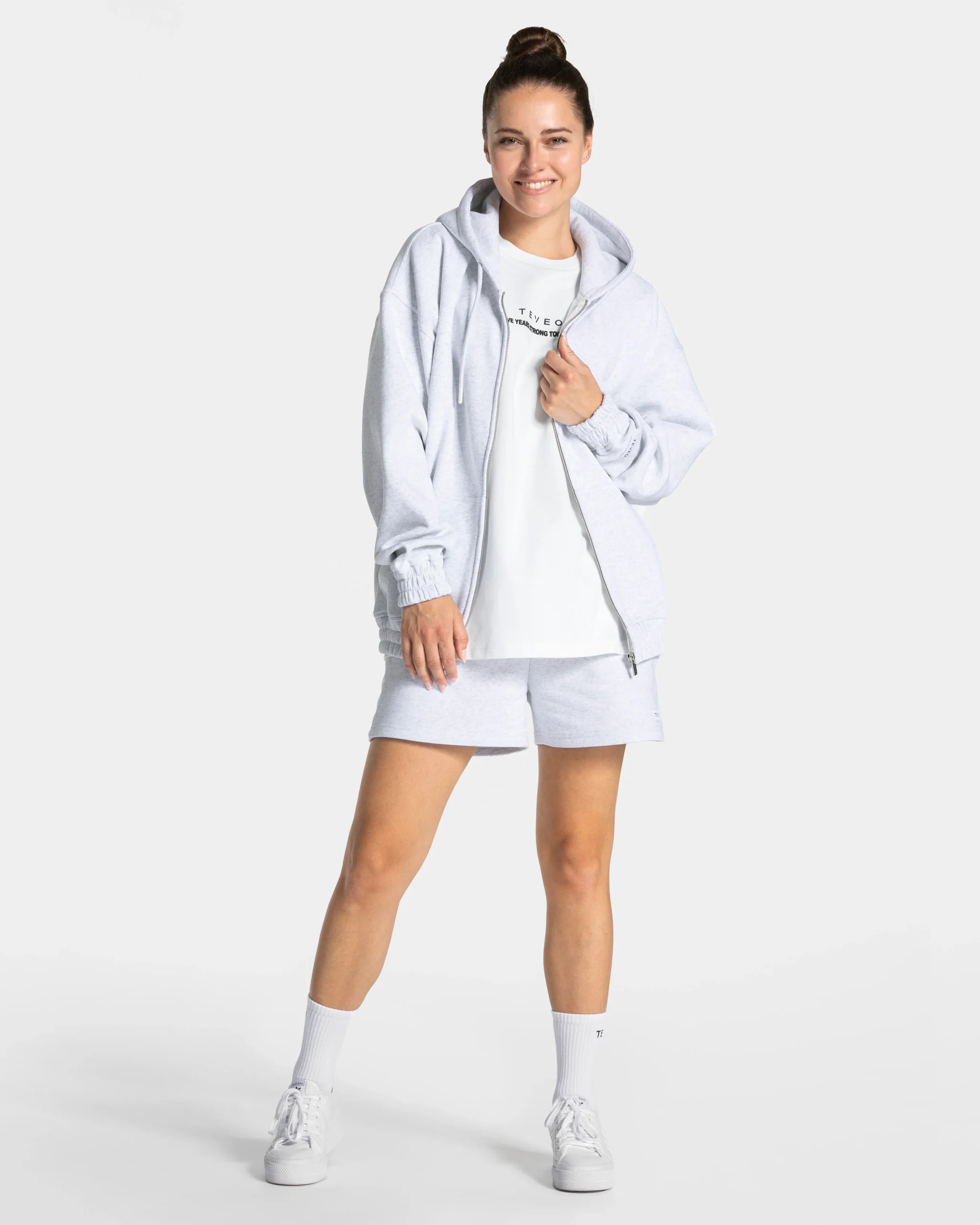 Anniversary Oversized Zip Jacke "Hellgrau" – Image 4